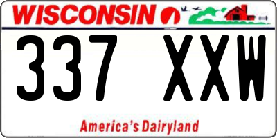 WI license plate 337XXW