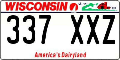 WI license plate 337XXZ