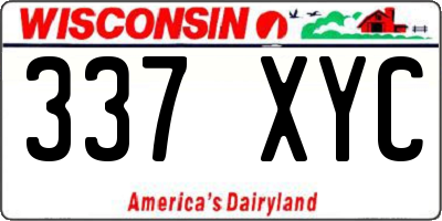 WI license plate 337XYC