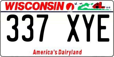 WI license plate 337XYE