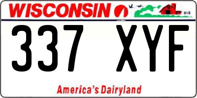 WI license plate 337XYF