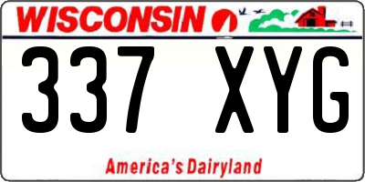 WI license plate 337XYG