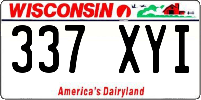 WI license plate 337XYI