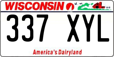 WI license plate 337XYL