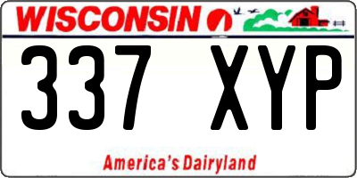 WI license plate 337XYP