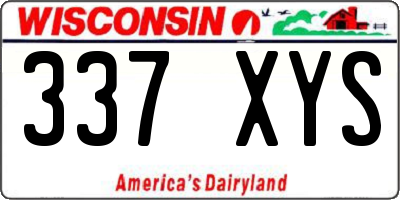 WI license plate 337XYS