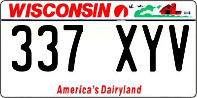 WI license plate 337XYV