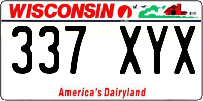 WI license plate 337XYX