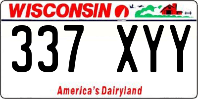 WI license plate 337XYY