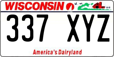 WI license plate 337XYZ
