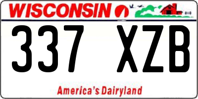 WI license plate 337XZB