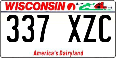 WI license plate 337XZC
