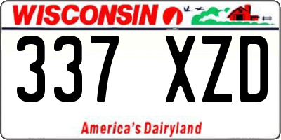 WI license plate 337XZD