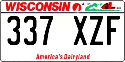 WI license plate 337XZF