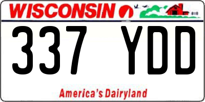 WI license plate 337YDD