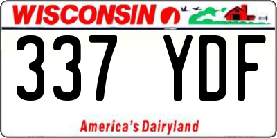 WI license plate 337YDF