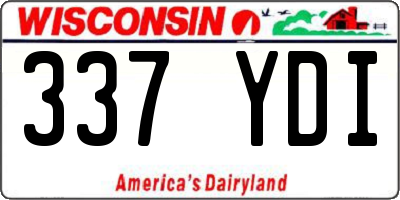 WI license plate 337YDI