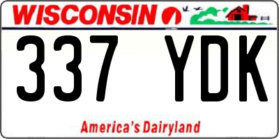 WI license plate 337YDK