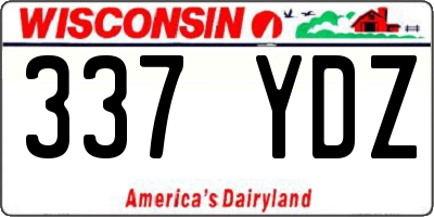 WI license plate 337YDZ
