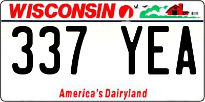 WI license plate 337YEA