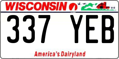 WI license plate 337YEB