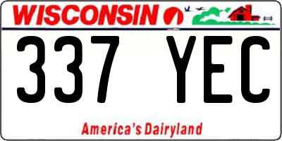 WI license plate 337YEC