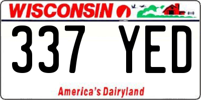WI license plate 337YED