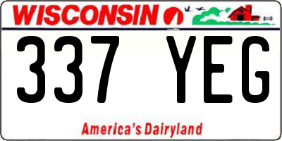 WI license plate 337YEG