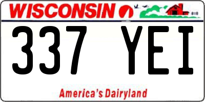 WI license plate 337YEI