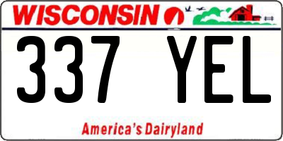 WI license plate 337YEL