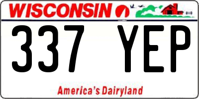 WI license plate 337YEP