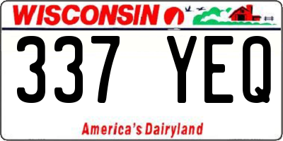 WI license plate 337YEQ