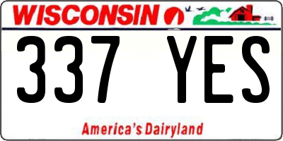 WI license plate 337YES