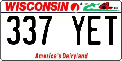 WI license plate 337YET