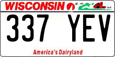 WI license plate 337YEV
