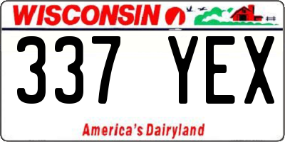 WI license plate 337YEX