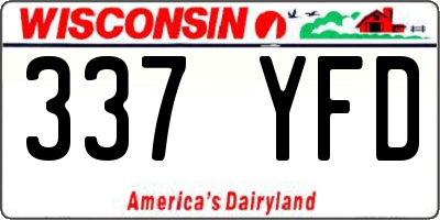 WI license plate 337YFD