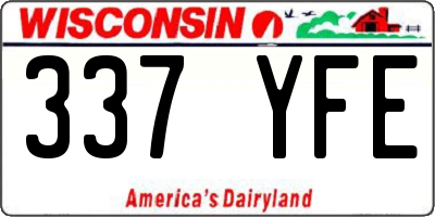 WI license plate 337YFE