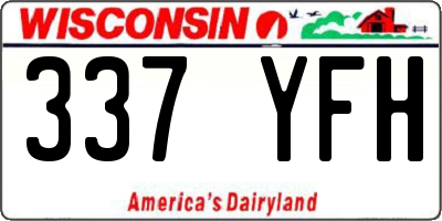 WI license plate 337YFH