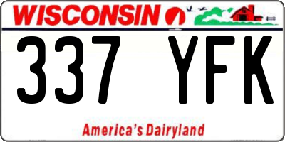 WI license plate 337YFK