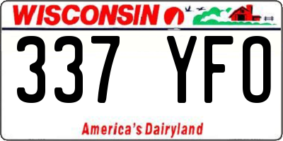 WI license plate 337YFO