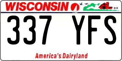WI license plate 337YFS
