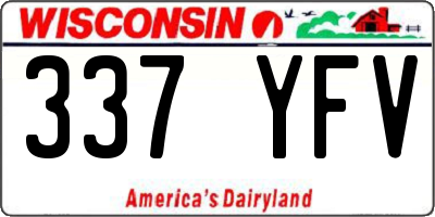 WI license plate 337YFV