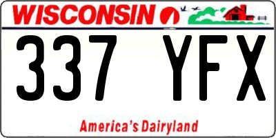 WI license plate 337YFX