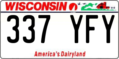 WI license plate 337YFY
