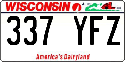 WI license plate 337YFZ
