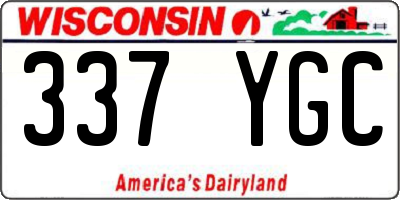 WI license plate 337YGC