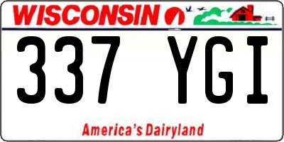WI license plate 337YGI