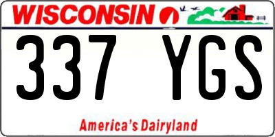 WI license plate 337YGS