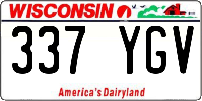 WI license plate 337YGV